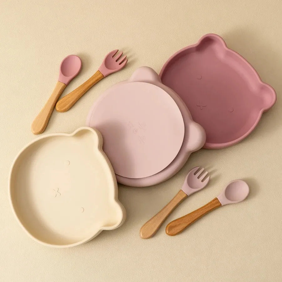 Silicone Suction Baby Feeding Set